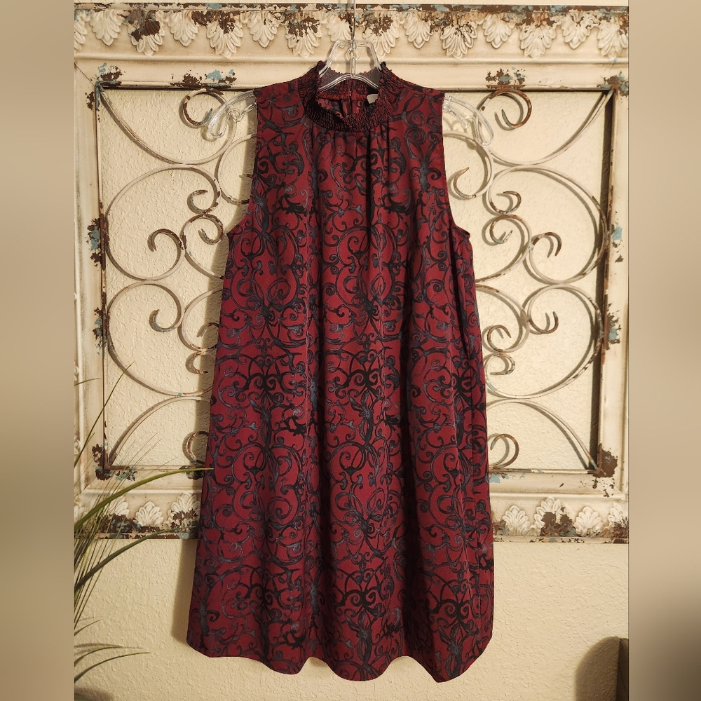 1 State choker neckline sleeveless dress